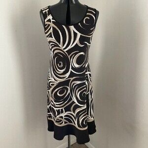 Studio I Fitted Scoop Neck Swirl Sleeveless Womans Dress Size 6
